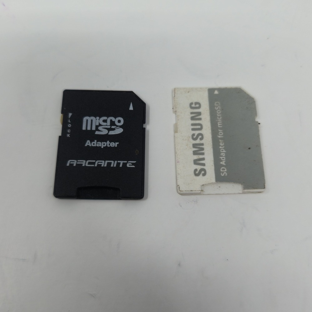 Lot of 2 Micro SD to SD Card Adapter Samsung OEM White & Arcanite Black Tested